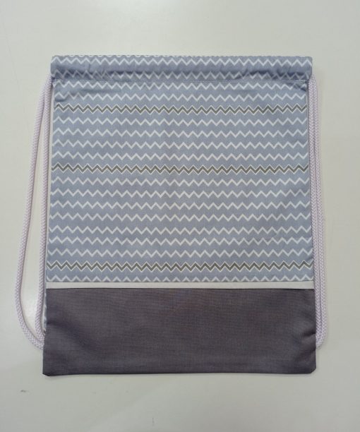 Mochila cuerdas zigzag azul