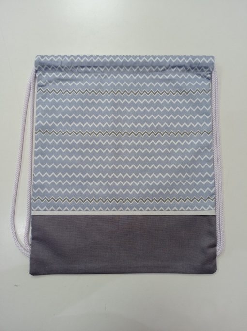 Mochila cuerdas zigzag azul