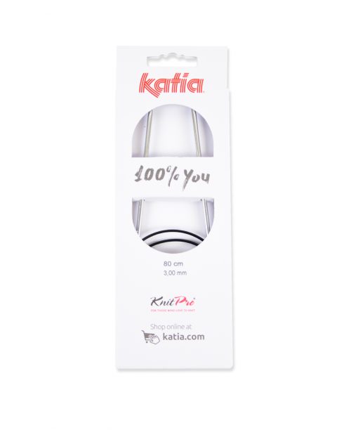 Katia Agujas circulares de aluminio 3 mm con cable 80